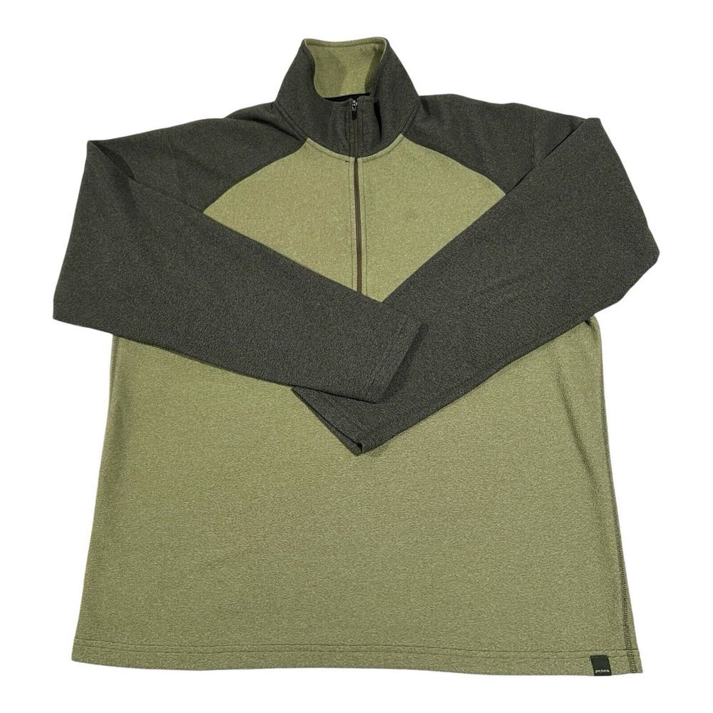 Prana Men's 1/2 Zip Green Size X-Large Fleece Jacket Made In Usa